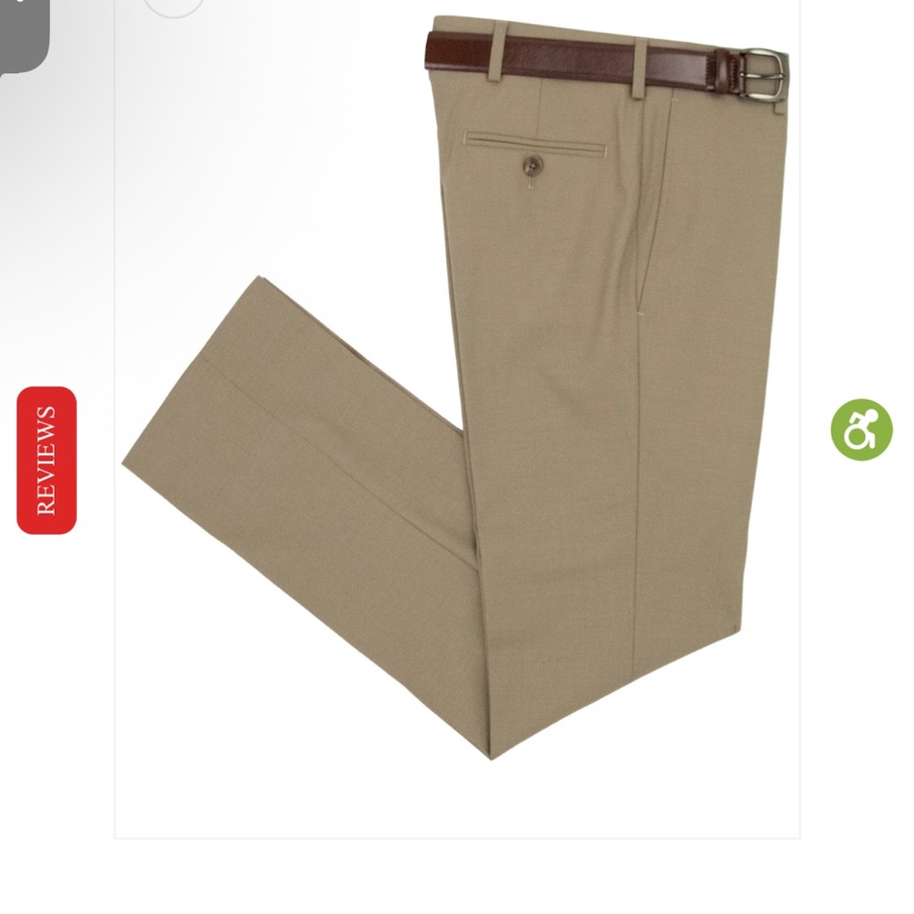 TALLIA Khaki Casual Bottoms Straight Leg Cotton Blend